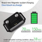 Magnetic suction charging for dog bark collar, with battery level indicator.