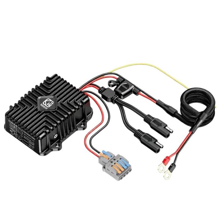 48V to 12V DC converter for electric vehicles with wiring harness and connectors