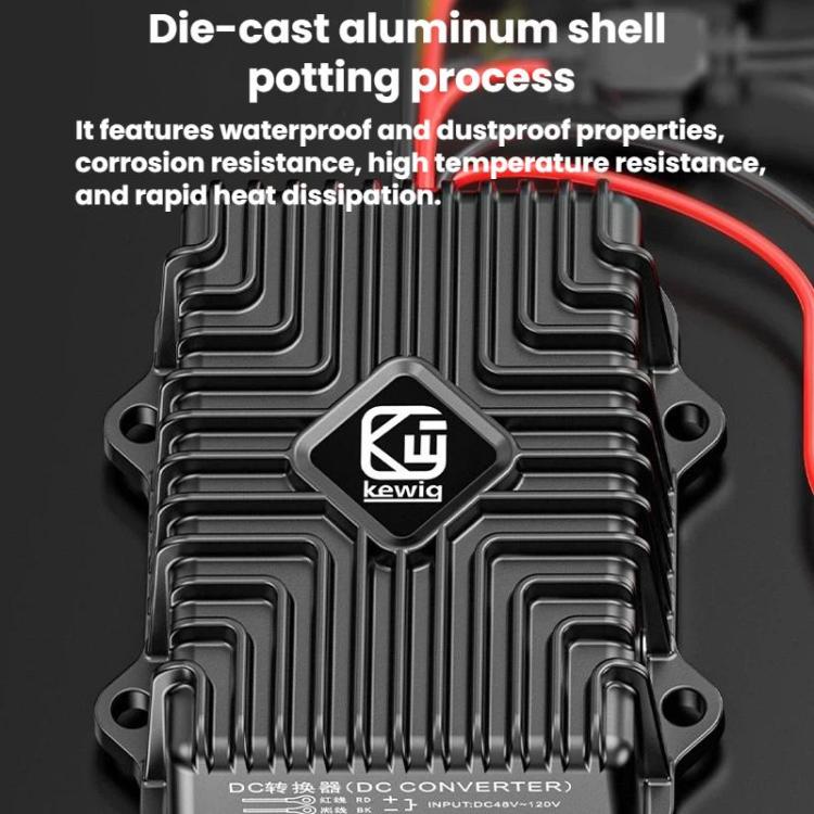 Die-cast aluminum DC converter housing with ribbed heat-dissipation fins