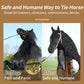 Stainless rope buckle shown on a horse tie setup infographic