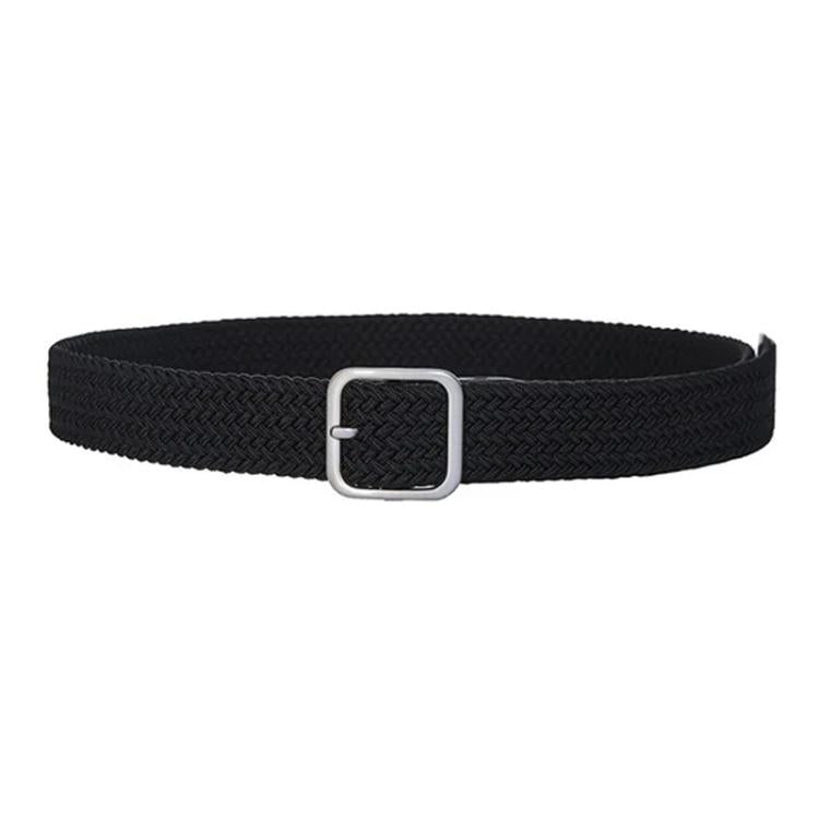 Woven Canvas No Perforation Square Buckle Belt, 105cm