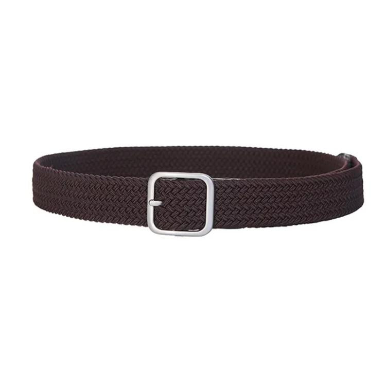 Woven Canvas No Perforation Square Buckle Belt, 105cm