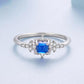 S925 Sterling Silver Blue Spinel Sparkling Ring, 6 US Size, 7 US Size, 8 US Size