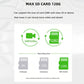Dash cam SD card capacity graphic showing support up to 128G and recording times