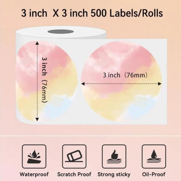 Thermal labels with 3 inch size and waterproof scratchproof oilproof icons, 500.