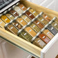 Thermal labels on glass pantry jars for organized storage