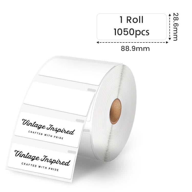 Phomemo thermal label roll, 3 1/2 x 1 1/8 in, 1050 labels