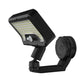 Solar LED wall light with motion sensor and fold-out arm, black housing