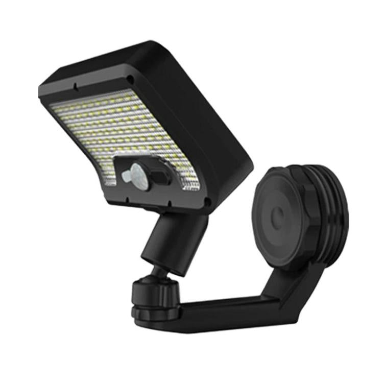 Solar LED wall light with motion sensor and fold-out arm, black housing
