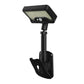 Black solar motion sensor clip-on light with rectangular head and two front sensor lenses