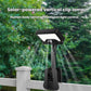 Black solar-powered vertical clip lamp with rectangular solar panel and motion sensor