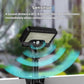 Black solar motion sensor clip light with illuminated LED panel and front motion sensor