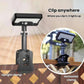 Black solar clip light with upright clamp base and rectangular light head