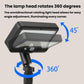 Black outdoor solar motion sensor light with 360° rotating head