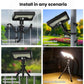Black solar motion sensor outdoor light with chain mount for different setups