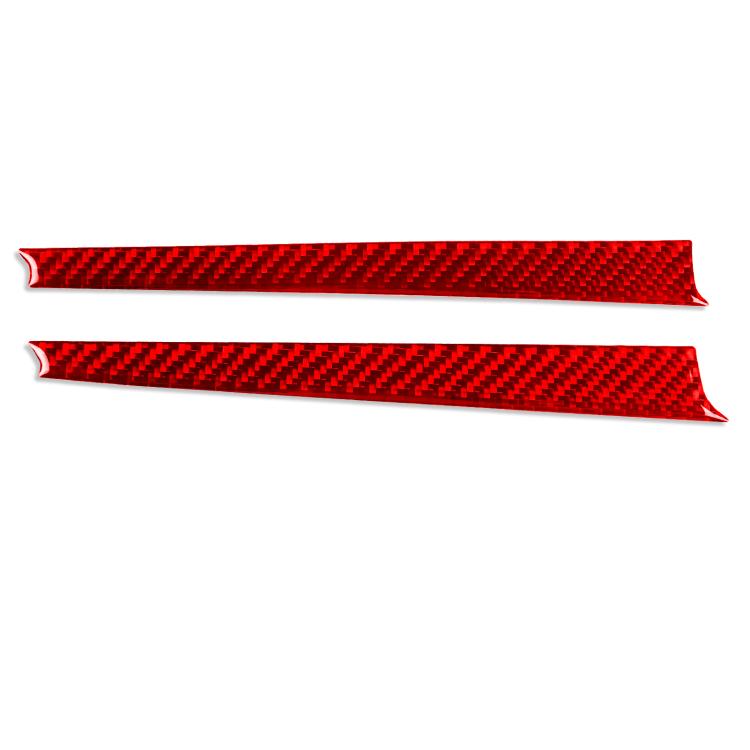 2pc dashboard trim sticker set, red carbon-fiber look, passenger side