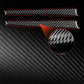 Carbon-fiber dashboard trim stickers, black with red accents, textured finish