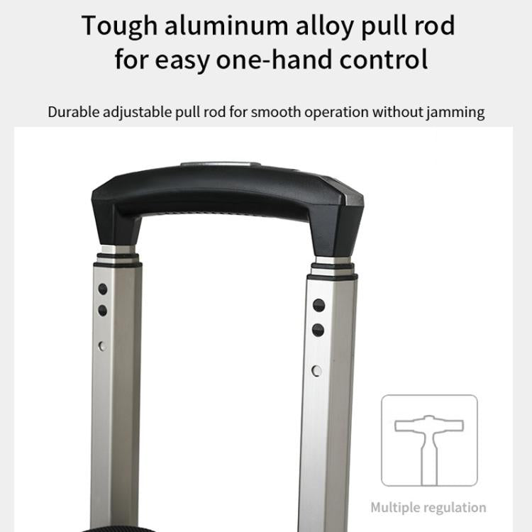 Aluminum pull rod handle assembly for wheeled trolley backpack