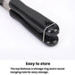 Non-stick waffle maker handle with hanging loop and storage ring detail