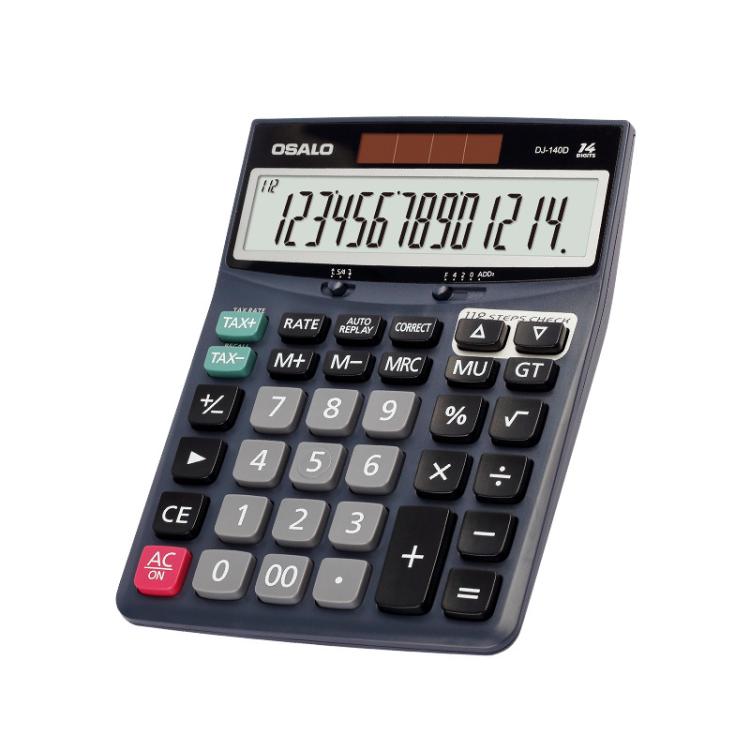 OSALO check & correction calculator with 14-digit LCD display and numeric keypad