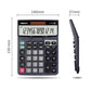 OSALO 14-digit calculator with slim side profile; solar powered dark body