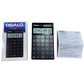 Tax calculator bundle with black calculator, box, and instruction sheet