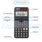 OSALO scientific calculator front view with large LCD, cursor keys, and solar panel