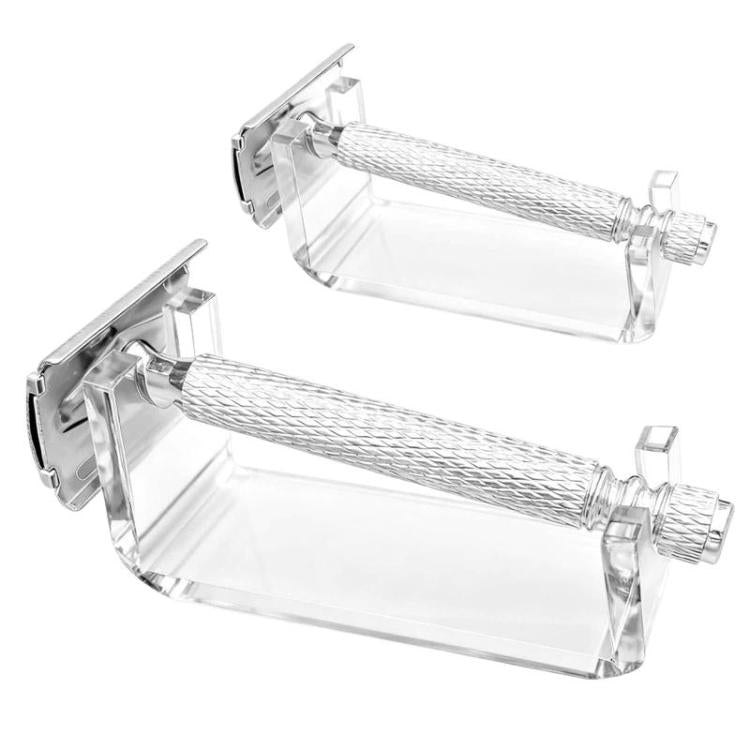 2pcs Acrylic Waterproof Shaver Holder Portable Bathroom Countertop Storage Rack, YX240