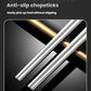 Anti-slip stainless steel square chopsticks with ridged grip