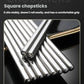 Stainless steel square chopsticks with rounded anti-slip grip