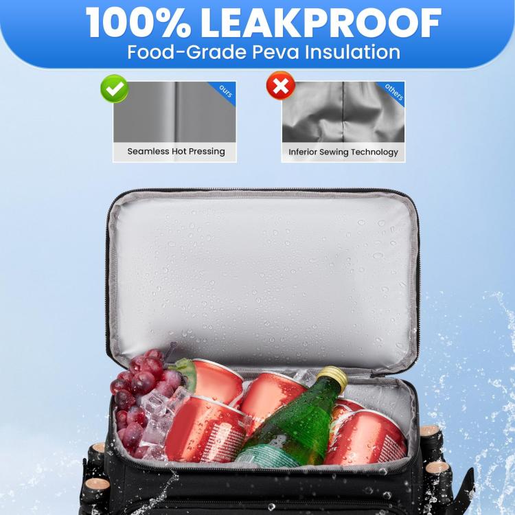 Outdoor Thickened Insulated Leak-Proof Picnic Backpack, 28x22x40cm