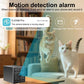 Black mini security camera cube with front lens and surrounding IR LED array on tabletop.