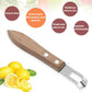 Stainless steel zester and grater tool with walnut handle, curved scraping end
