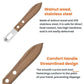 Walnut-handled stainless steel zester and grater with dual-pronged scraper head