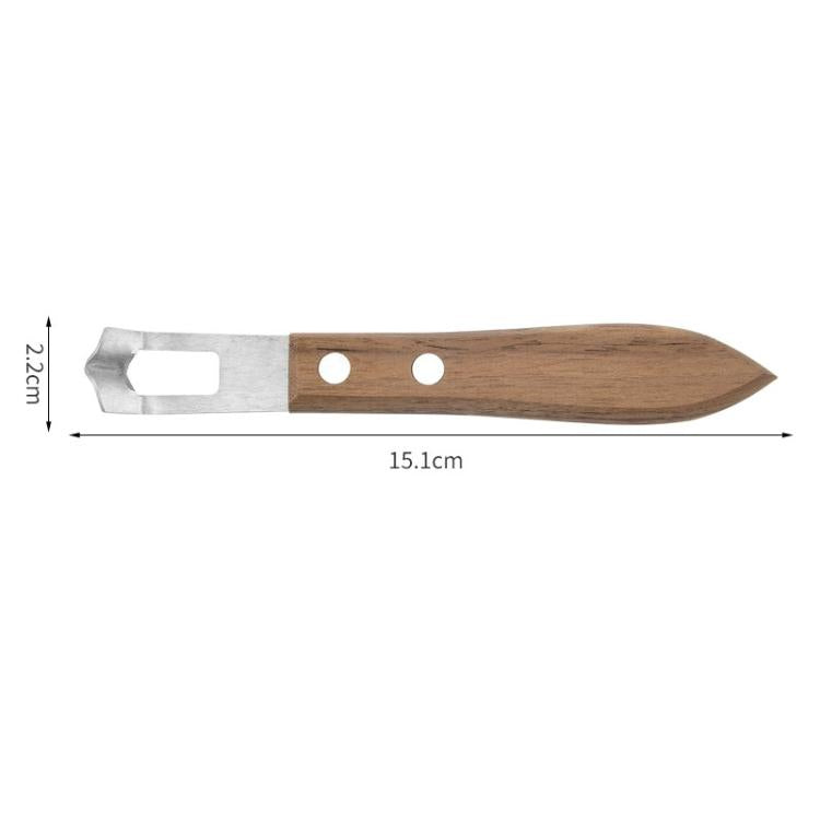 Stainless steel zester tool with walnut handle and U-shaped blade for zest