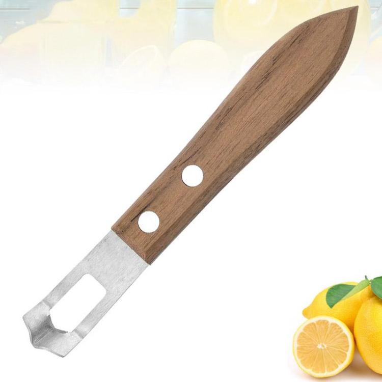 Walnut wood handled stainless steel grater with U-shaped scraping blade end