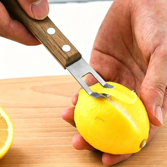 LsCook Stainless Steel Cheese Grater Walnut Handle Lemon Zester Fruit Grater and Peeler