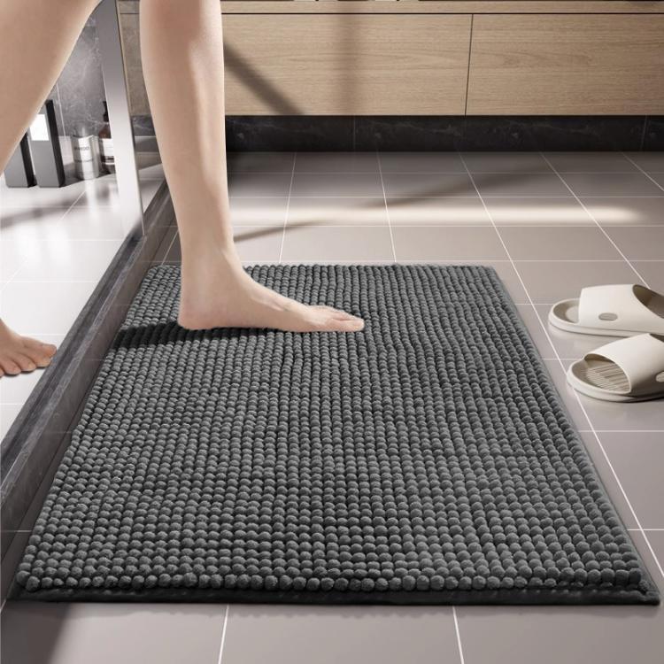 Bathroom Stain-Resistant Chenille Short-Pile Absorbent Non-Slip Mat, 40x60cm, 50x80cm, 60x90cm, 60x150cm