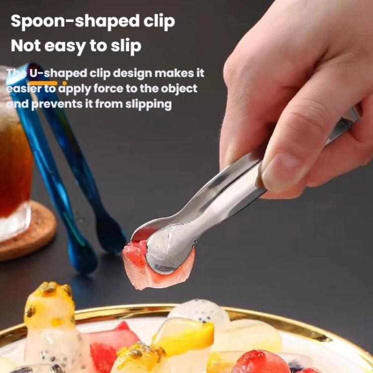 304 stainless steel sugar cube clip on U-shaped tongs, held in hand