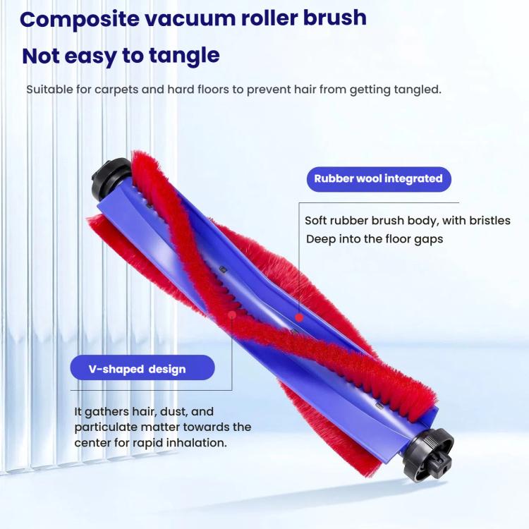 For Dyson Spot+Scrub AI Robot Vacuum Cleaner Replacement Parts, Main Brush, 1pair Side Brush