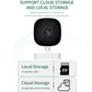 Black dome WiFi security camera with front lens and white base, TF card slot