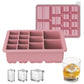 13-Cavity Multi-Sized Square Ice Cube Tray with Lid Food-Grade Silicone Mold for Easy Release Ice Making