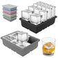 13-Cavity Multi-Sized Square Ice Cube Tray with Lid Food-Grade Silicone Mold for Easy Release Ice Making