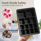 13-Cavity Multi-Sized Square Ice Cube Tray with Lid Food-Grade Silicone Mold for Easy Release Ice Making
