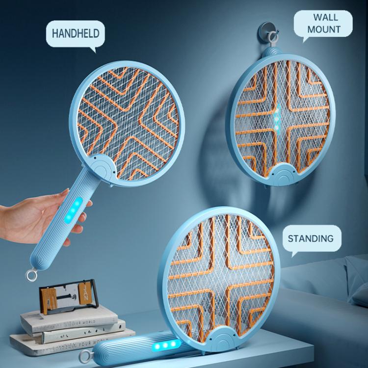 2-in-1 Folding Mosquito Zapper & Bug Zapper Lamp UV Light Attraction & Electric Shock Support Wall Mount/Handheld/Stand