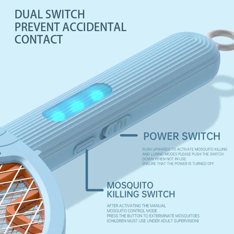 2-in-1 Folding Mosquito Zapper & Bug Zapper Lamp UV Light Attraction & Electric Shock Support Wall Mount/Handheld/Stand