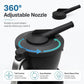 Black silicone adjustable steam nozzle diverter on lid, rotatable for directing steam