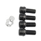 Anti-theft wheel bolts, three black bolts with one silver security bolt