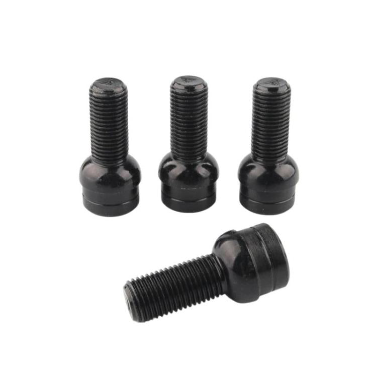 Black wheel anti-theft bolts set: three standing and one loose bolt