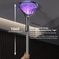 Extended-handle electric mosquito racket with purple LED mesh top